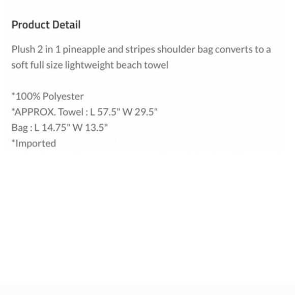 Blue Pineapple Bag Convertible beach towel - Picture 12 of 12